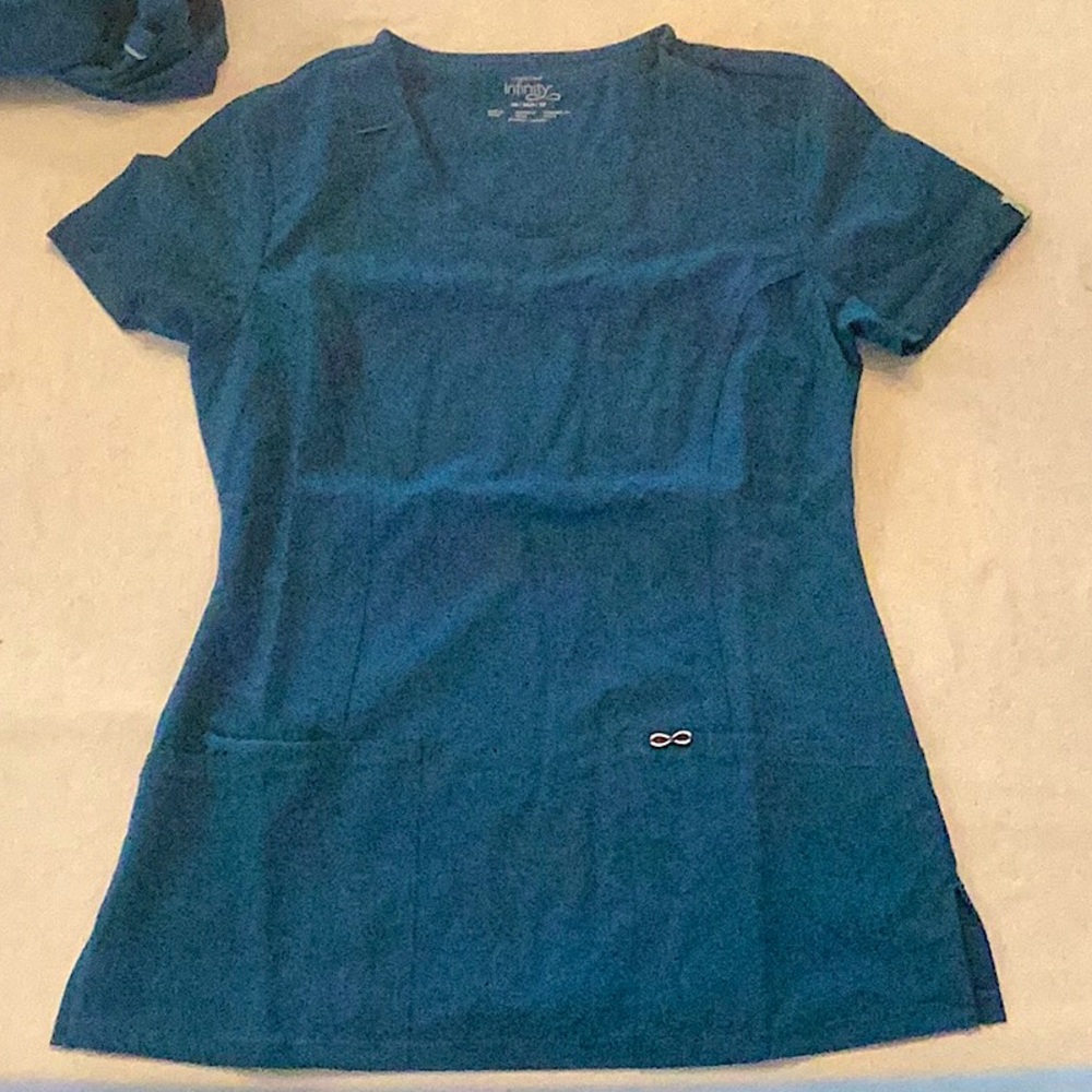 Infinity by Cherokee Women’s Scrubs Caribbean Blue - Picture 2 of 10